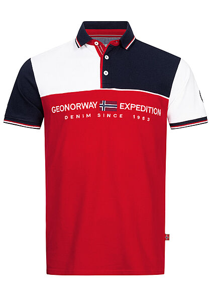 Geographical Norway Heren Poloshirt met logoborduursel rood