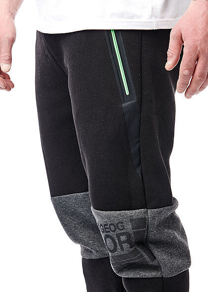 Geographical Norway Heren Sweatbroek met 2 zakken en logoprint grijs zwart