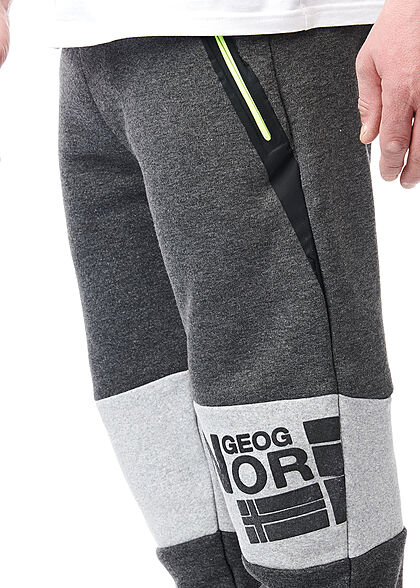 Geographical Norway Heren Sweatbroek met 2 zakken en logoprint grijs