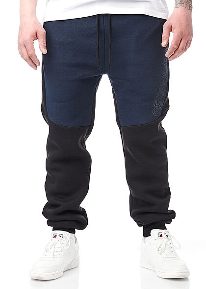 Geographical Norway Heren Sweatbroek met 2 zakken en logoprint zwart blauw