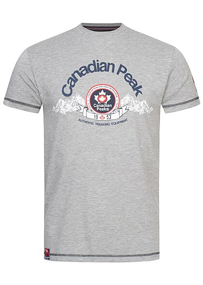 Canadian Peak Heren T-Shirt met logo-opdruk grijs
