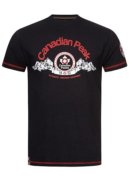 Canadian Peak Heren T-Shirt met logo-opdruk zwart - Art.-Nr.: 22030549