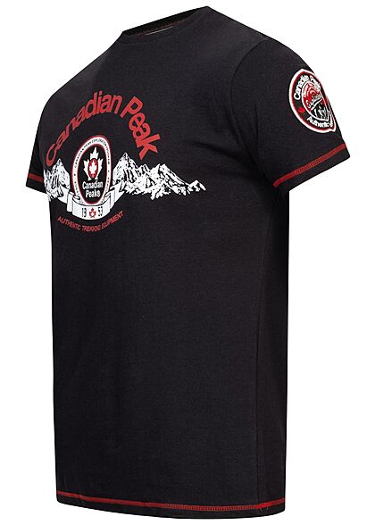 Canadian Peak Heren T-Shirt met logo-opdruk zwart