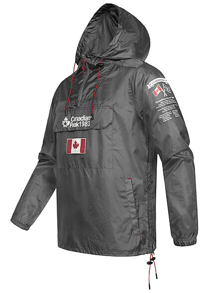 Canadian Peak Heren Windjack met 2 ritszakken donkergrijs