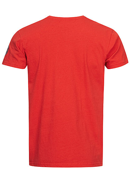 Canadian Peak Heren T-Shirt met V-hals en logoprint rood