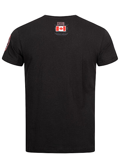 Canadian Peak Heren T-Shirt with V-Neck and embroidery black