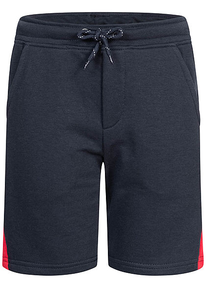Jack and Jones Junior Korte broek met logo-opdruk marineblauw wit rood