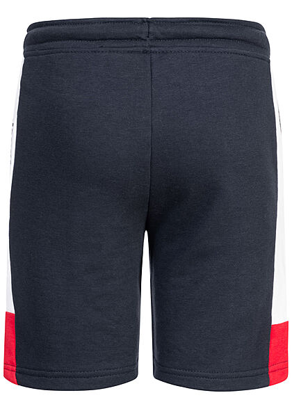 Jack and Jones Junior Korte broek met logo-opdruk marineblauw wit rood