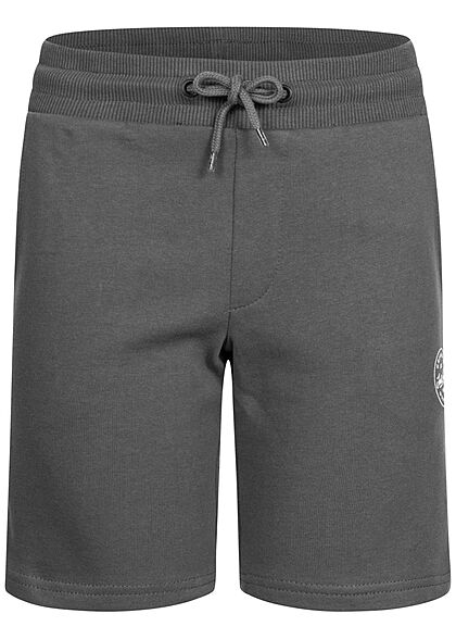 Jack and Jones Junior Korte broek met trekkoordjes en 2 zakken donkergrijs