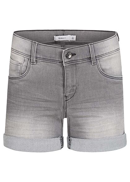 Name it Kids Meisje NOOS Jeans Korte broek met 5 zakken medium grijs denim - Art.-Nr.: 22030573