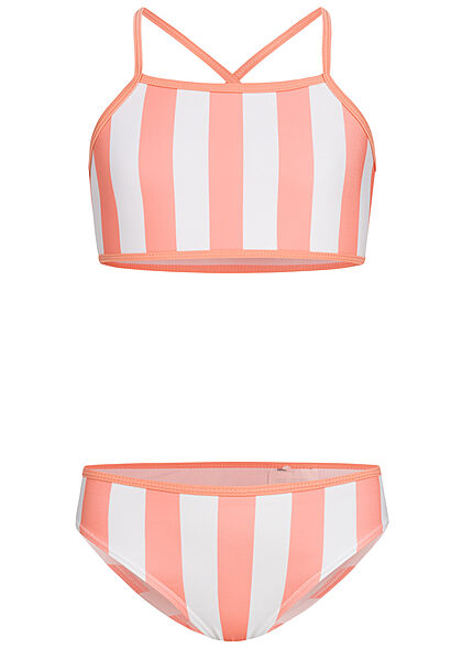 Name it Kids Meisje Bikini met strepen abrikoos wit - Art.-Nr.: 22030578