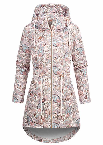 Aiki Dames Vest met kap en paisleyprint wit rose