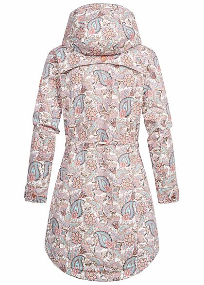 Aiki Dames Vest met kap en paisleyprint wit rose