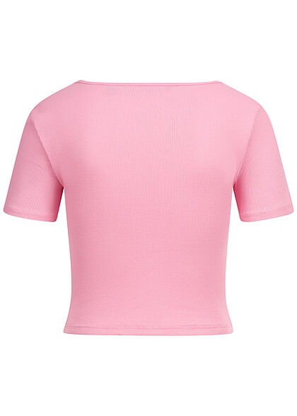 Vero Moda Dames Cropped Shirt met sierknopen roze