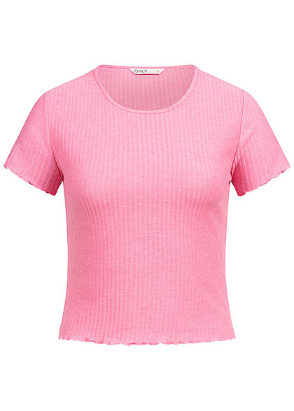 ONLY Dames NOOS T-shirt met ruches roze