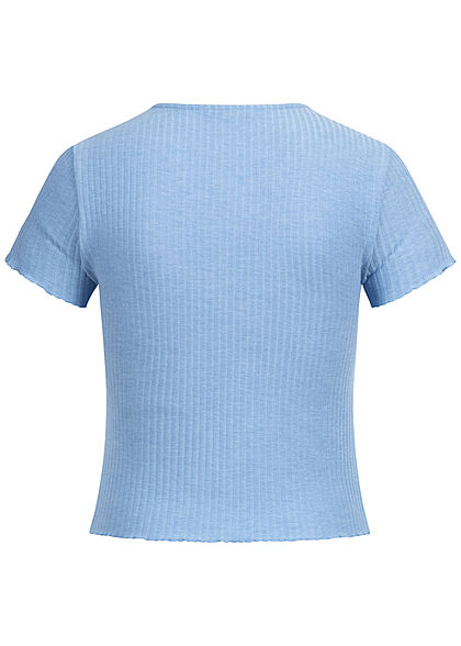 ONLY Dames NOOS T-shirt met ruches blauw