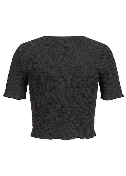 ONLY Dames NOOS T-shirt met golvende zoom zwart