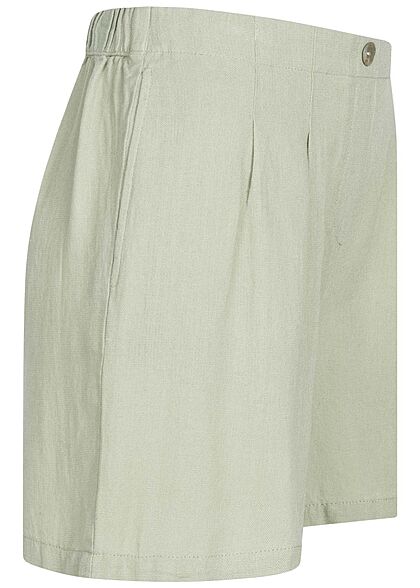 Vero Moda Dames Korte broek met hoge taille van viscose grijsgroen