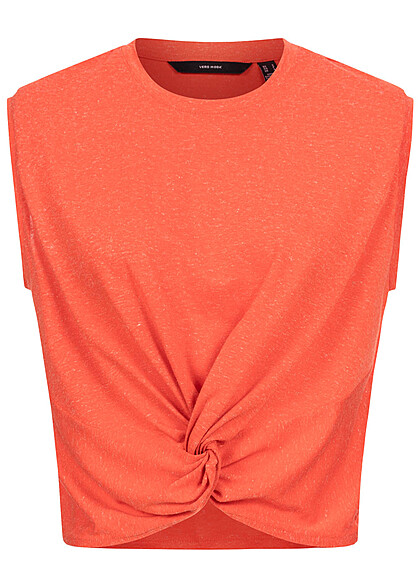Vero Moda Dames Mouwloze top met knoopdetail oranje