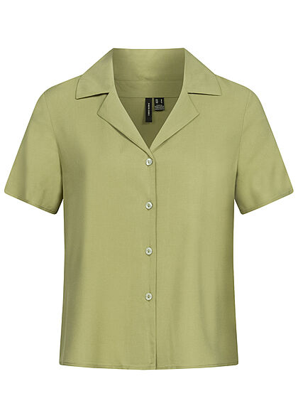 Vero Moda Dames Blouse met V-hals en knopen groen