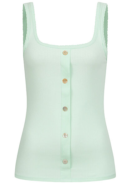 Vero Moda Dames Tank Top met knopen en structuurstof groen
