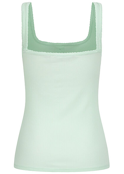 Vero Moda Dames Tank Top met knopen en structuurstof groen