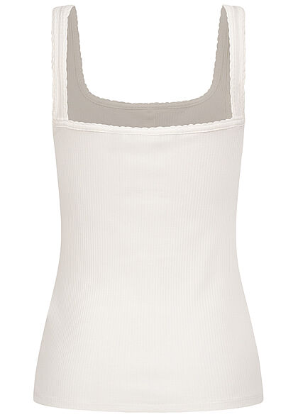 Vero Moda Dames Tank Top met knopen en structuurstof wit