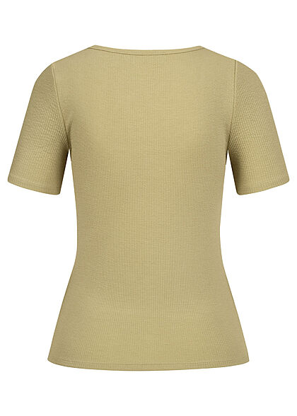 Vero Moda Dames NOOS T-shirt met vierkante halsuitsnijding groen