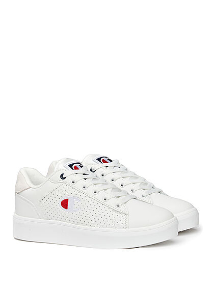 Champion Dames Kunstleder Sneaker met veters wit - Art.-Nr.: 22030709
