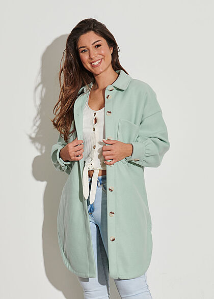 ONLY Dames NOOS Oversized Jas met 2 borstzakken turkoois