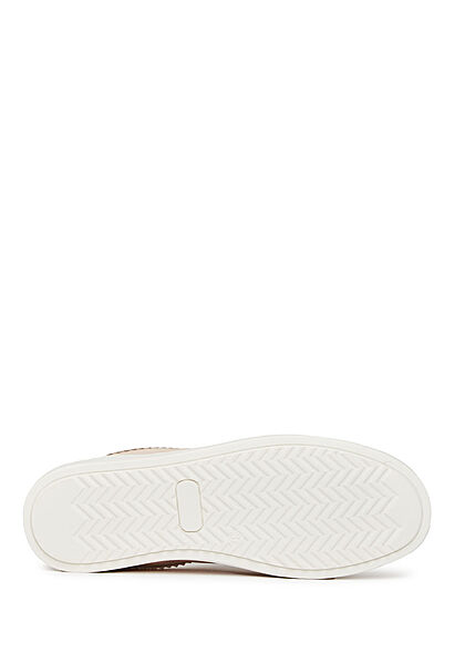 Tom Tailor Dames Sneaker met memory foam slangenleder look lichtroze