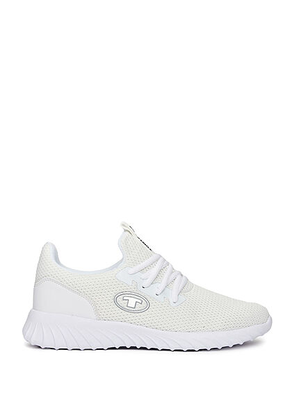 Tom Tailor Heren Running Mesh Sneaker met veters wit