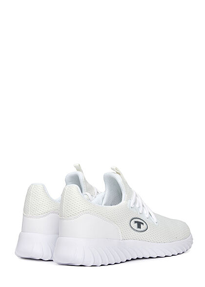 Tom Tailor Heren Running Mesh Sneaker met veters wit