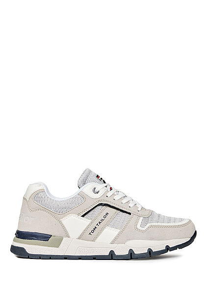 Tom Tailor Heren Kunstleren sneaker lichtgrijs