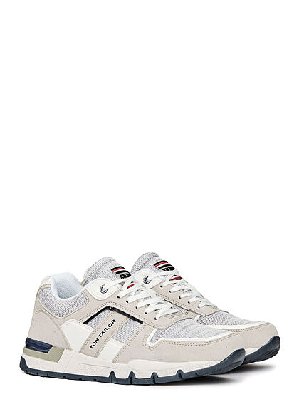 Tom Tailor Heren Kunstleren sneaker lichtgrijs
