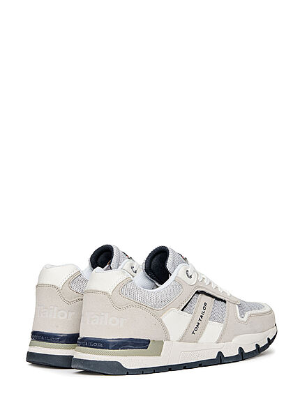 Tom Tailor Heren Kunstleren sneaker lichtgrijs
