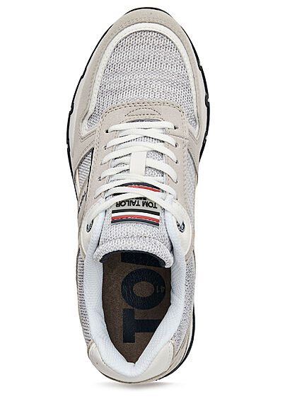 Tom Tailor Heren Kunstleren sneaker lichtgrijs