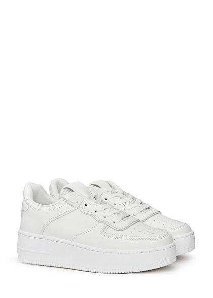 Seventyseven Lifestyle Dames Plateau Sneaker met veters wit