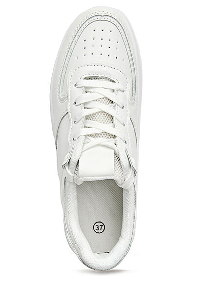 Seventyseven Lifestyle Dames Plateau Sneaker met veters wit