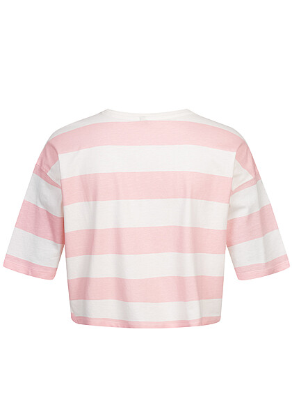 ONLY Dames T-Shirt court  rayures roze