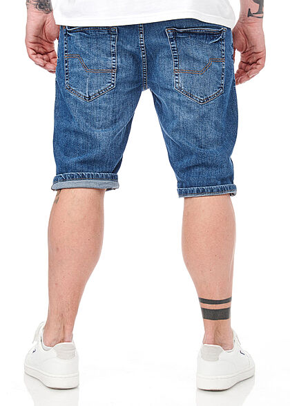 Indicode Heren Jeans Korte broek met 5 zakken indigo blauw