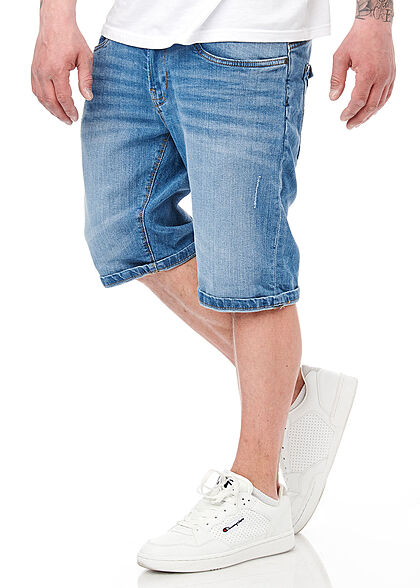 Indicode Heren Jeans Korte broek met 5 zakken blauw