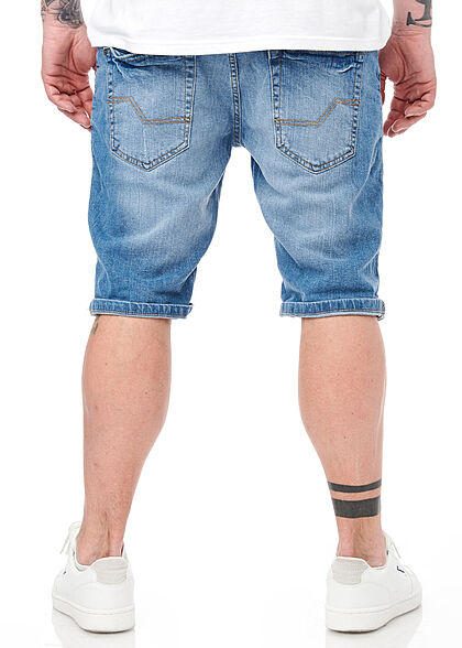 Indicode Heren Jeans Korte broek met 5 zakken blauw