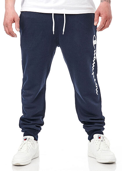 Champion Heren Sweatbroek met 2 zakken en logoprint blauw wit