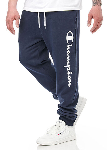 Champion Heren Sweatbroek met 2 zakken en logoprint blauw wit