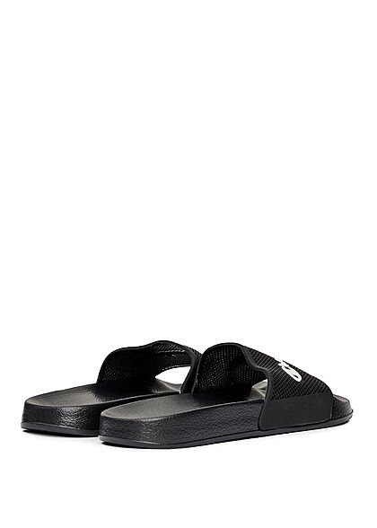 Champion Heren Platte sandaal met logo-opdruk zwart wit