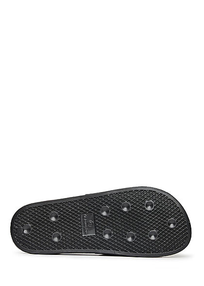 Champion Heren Platte sandaal met logo-opdruk zwart wit