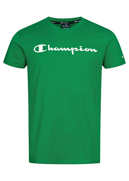 Champion Heren T-Shirt met O-hals en logoprint groen