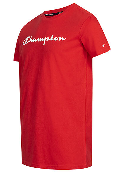 Champion Heren T-Shirt met O-hals en logoprint rood