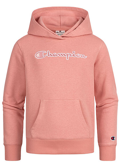 Champion Kids Meisje Hoodie met kangoeroezak en logoborduursel roze